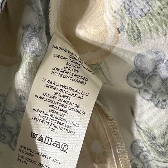 Anthropologie White Blouse with Lemon and Blueberry Print - Picture 7 of 7